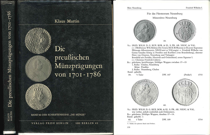  Martin, Klaus; Die Preußischen Münzprägungen von 1701-1786; Band 60 der Schriftenreihe Die Münze   