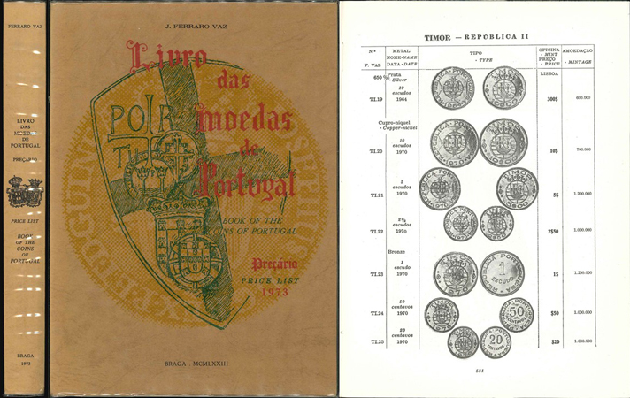  Vaz, J. Ferraro; Livro das Moedas de Portugal; Book of the Coins of Portugal; 1973   
