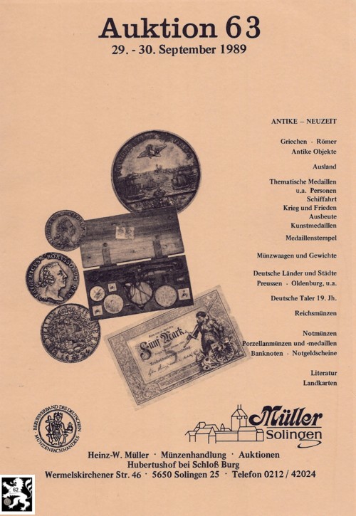  Müller (Solingen) 63 (1989) Prägestätte Poellath Teil 2 ,Serien Preussen ,Oldenburg ,Münzwaagen   