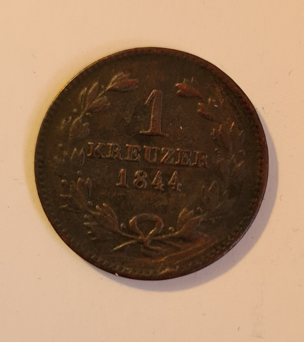  Baden 1 Kreuzer 1844   