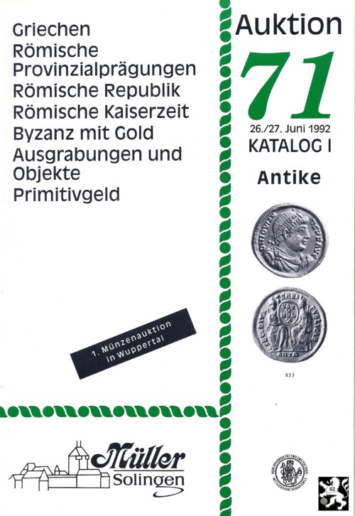  Müller (Solingen) 71 Kat I. (1992) ANTIKE - Griechen ,Römische Republik & Kaiserzeit ,Ausgrabungen   