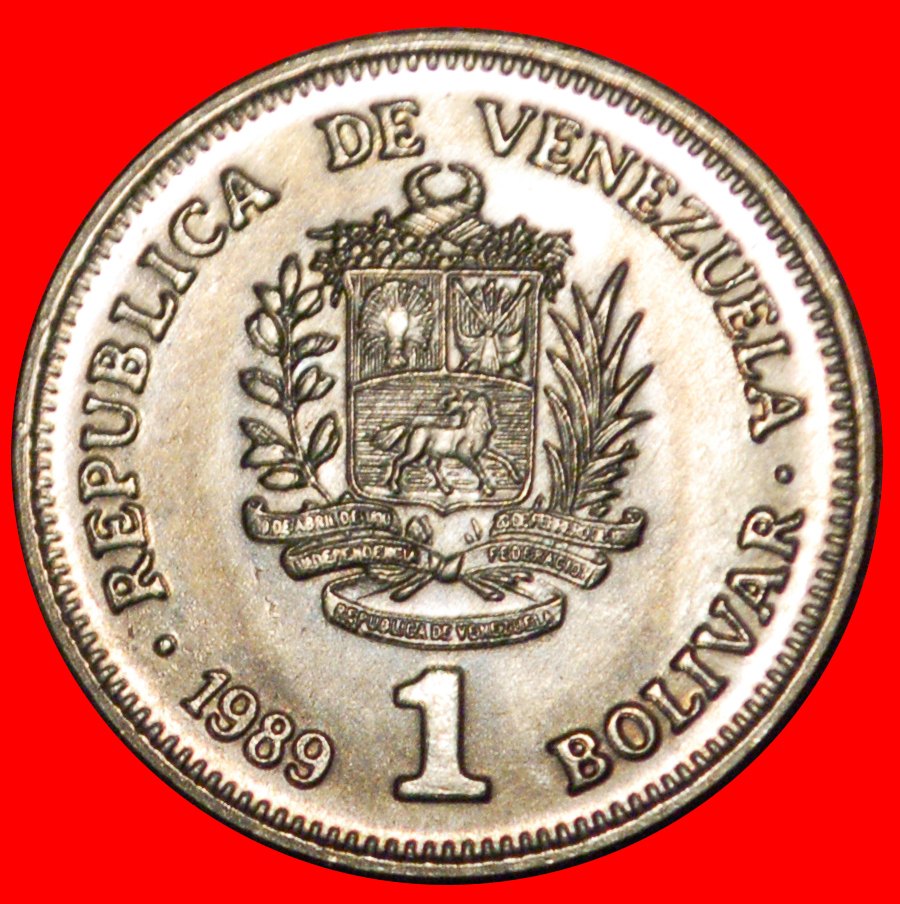  * DEUTSCHLAND: VENEZUELA ★ 1 BOLIVAR 1989 STG STEMPELGLANZ! BOLIVAR (1783-1830)★OHNE VORBEHALT!   