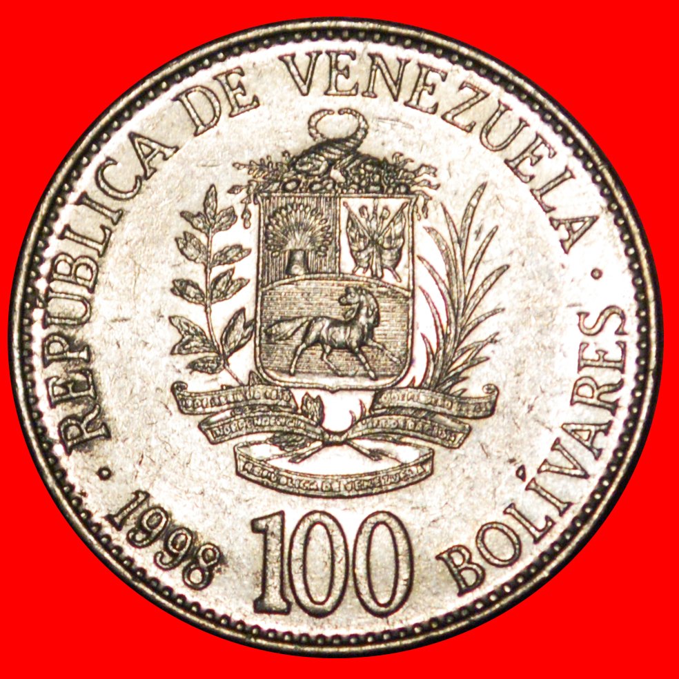* TSCHECHIEN UND UNGARN: VENEZUELA ★ 100 BOLIVARES 1998! BOLIVAR (1783-1830)★OHNE VORBEHALT!