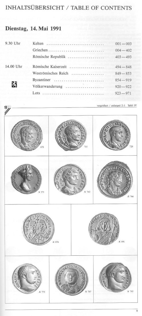  Gorny (München) Auktion 55 (1991) Münzen der Antike - Kelten ,Griechen ,Römer ,Byzantiner   