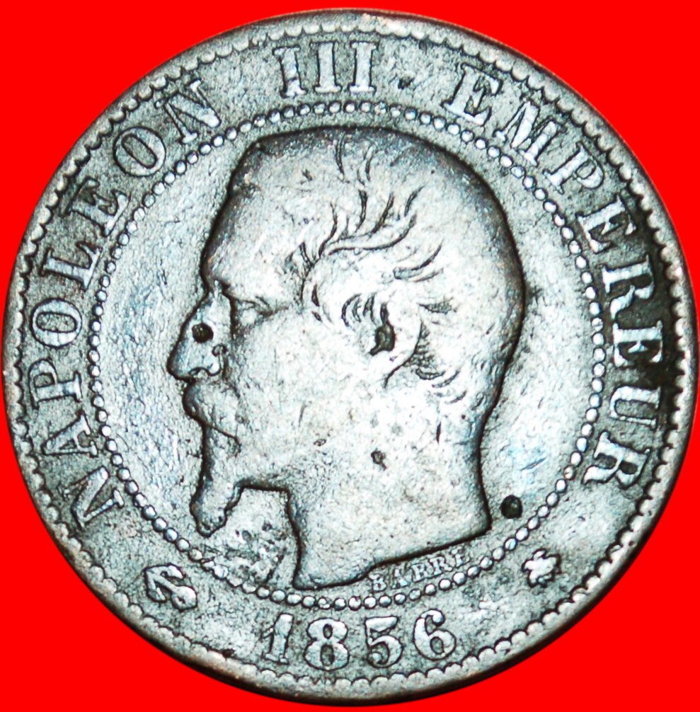  ★ STRASSBOURG: FRANKREICH ★  5 CENTIMES 1856BB! NAPOLEON III. (1852-1873)! OHNE VORBEHALT!   