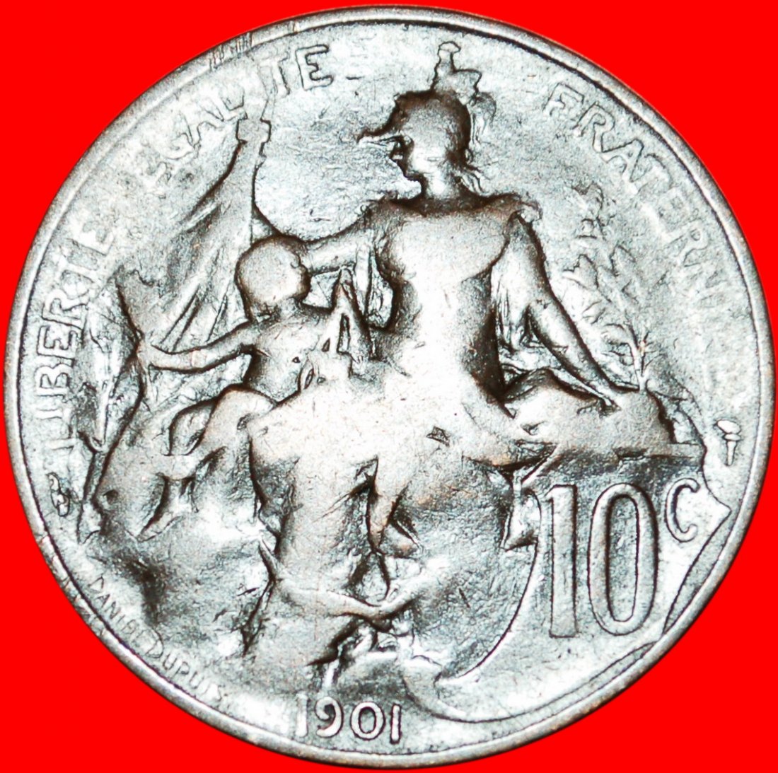  * MUTTERSCHAFT: FRANKREICH ★ 10 CENTIMES 1901! OHNE VORBEHALT!   