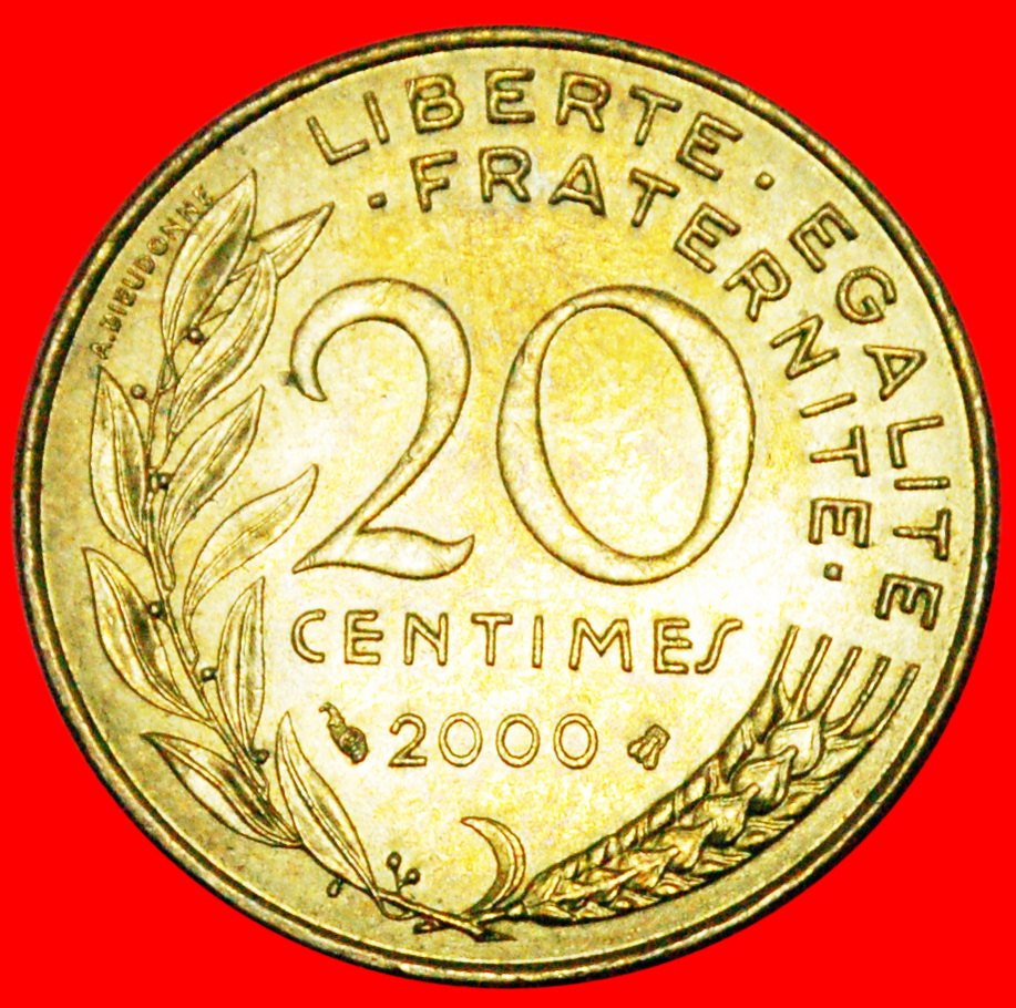  * JAHRTAUSEND: FRANKREICH ★ 20 CENTIMES 2000 STG! OHNE VORBEHALT!   
