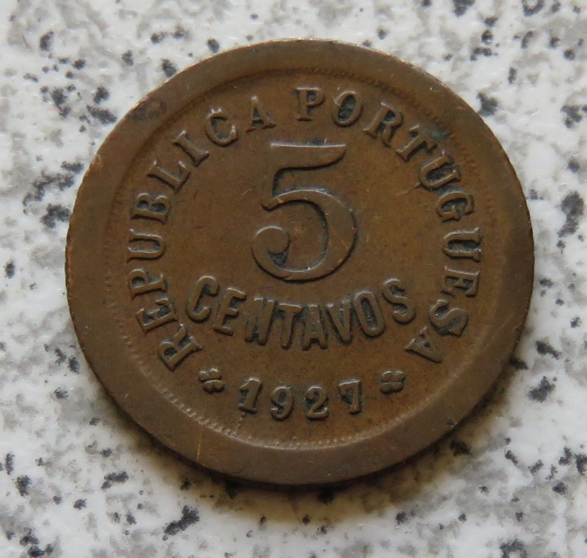  Portugal 5 Centavos 1927   