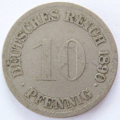  Deutsches Reich 10 Pfennig 1890 F K-N s   