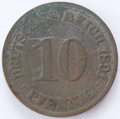  Deutsches Reich 10 Pfennig 1891 E K-N s   