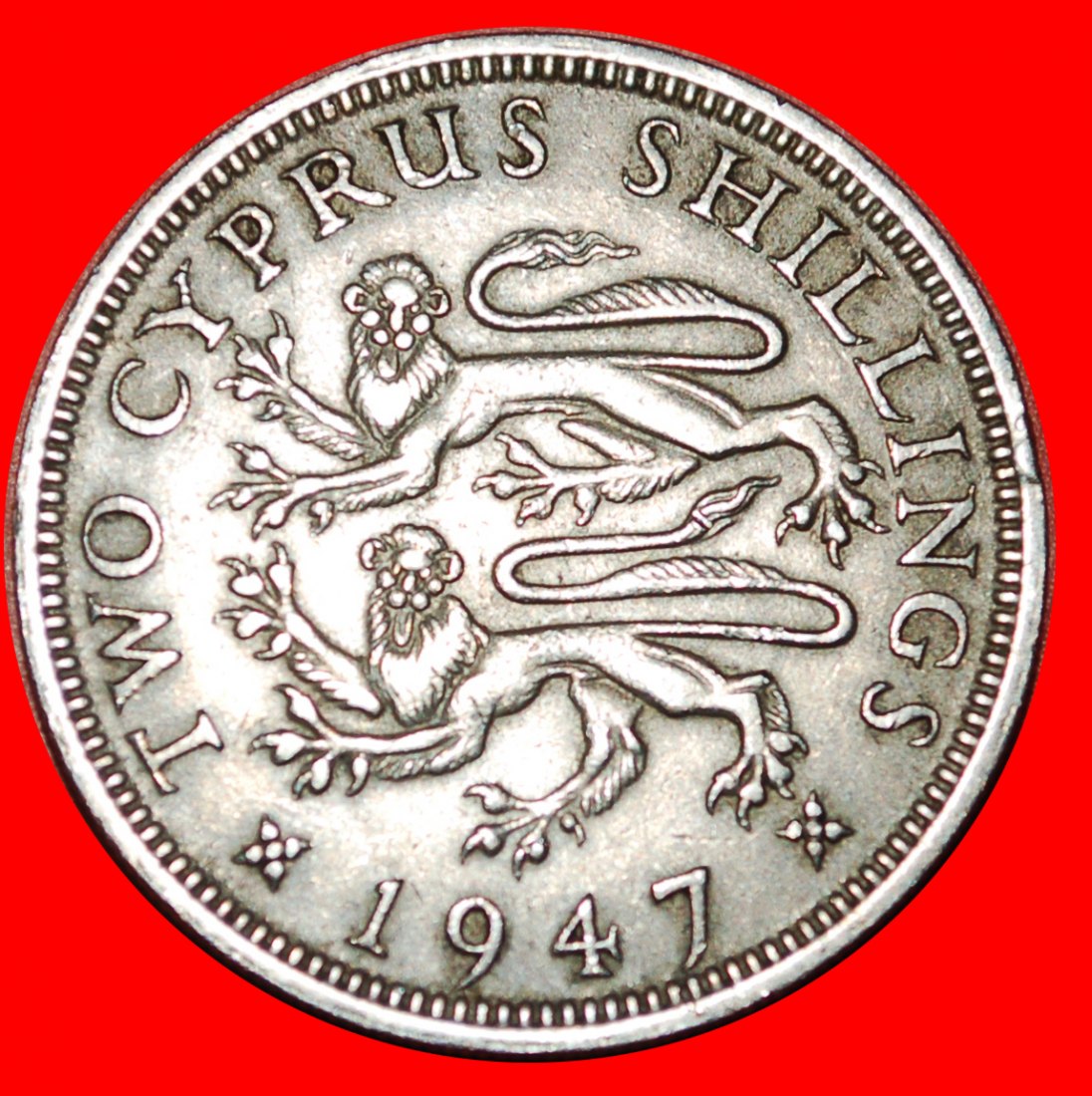  * GROSSBRITANNIEN (1947-1949): ZYPERN ★ 2 SHILLINGS 1947! UNGEWÖHNLICH! OHNE VORBEHALT!   