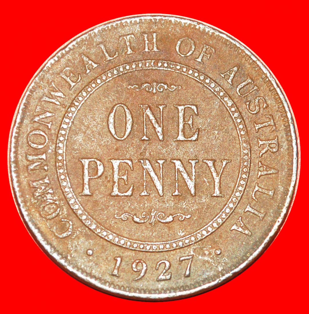  * GREAT BRITAIN DIES: AUSTRALIA ★ 1 PENNY 1927! George V (1911-1936)  LOW START ★ NO RESERVE!   