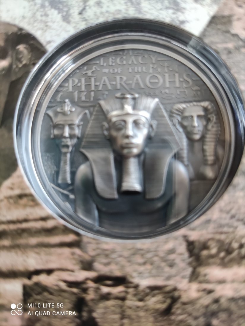  Cook Islands Inseln 20 $ 2022 Vermächtnis der Pharaonen 3 Oz Antik Finish Silber Ultra high Relief   