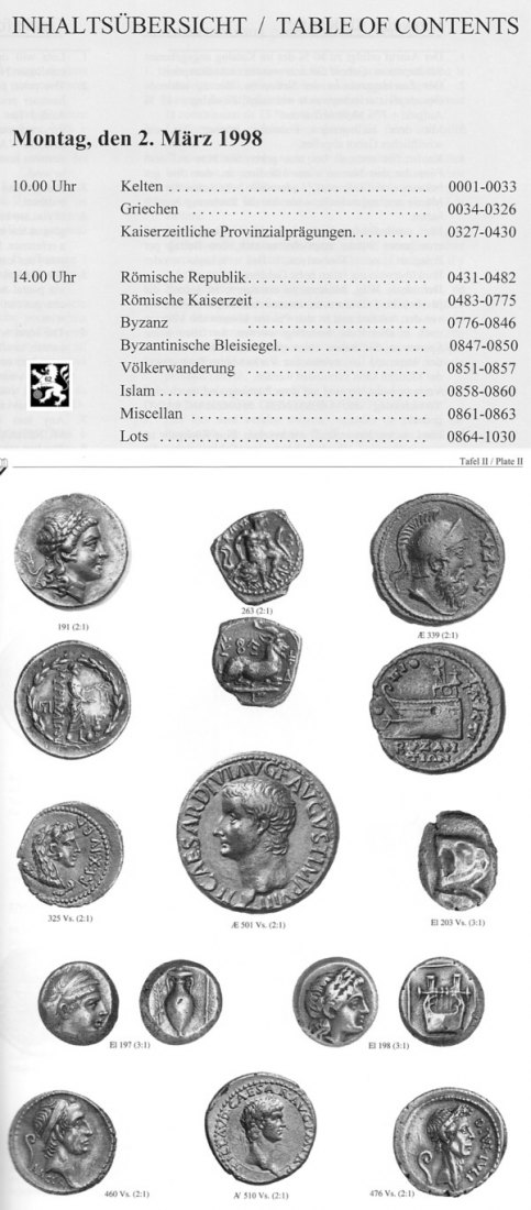  Gorny (München) Auktion 87 (1998) Münzen der Antike   