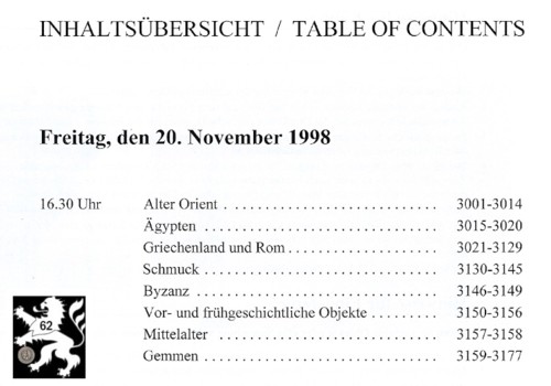  Gorny (München) Auktion 93 (1998) Antike Kunstobjekte   