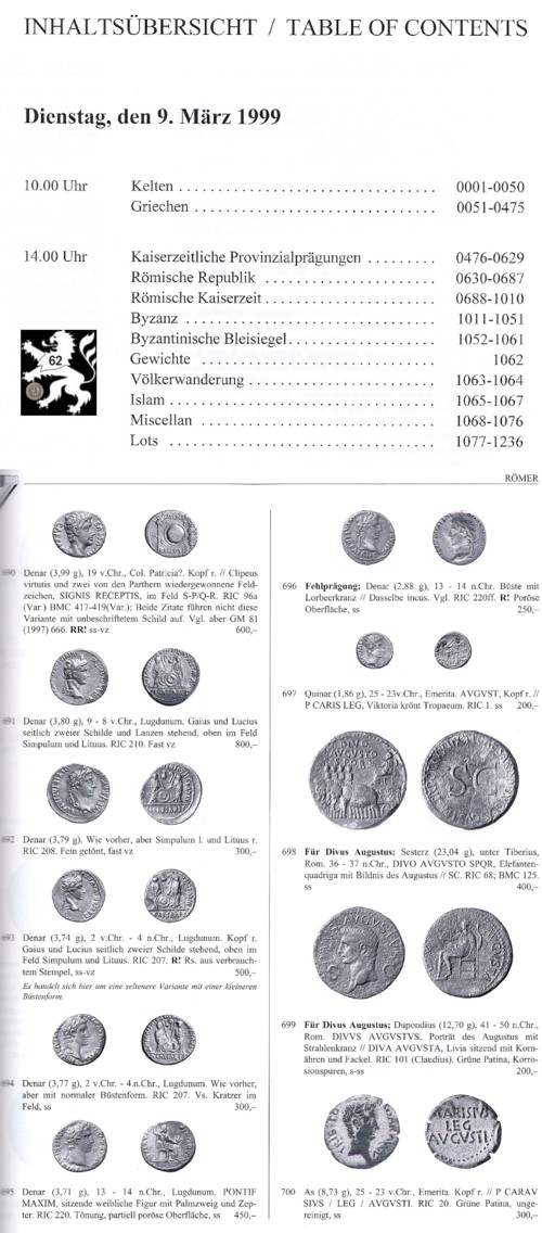  Gorny (München) Auktion 95 (1999) Münzen der Antike   
