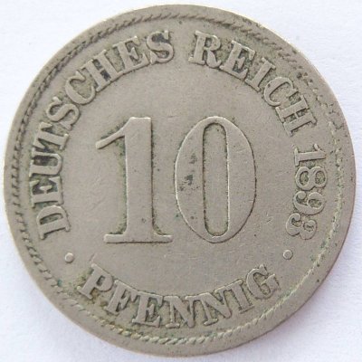  Deutsches Reich 10 Pfennig 1893 A K-N s-ss   