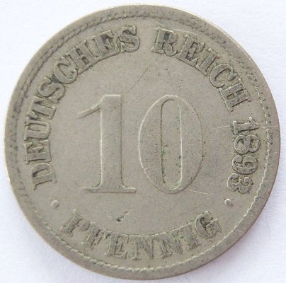  Deutsches Reich 10 Pfennig 1893 F K-N s   