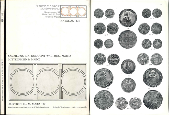  Peus, Dr. Busso; Sammlung Dr. Rudolph Walther, Mainz; Katalog 275; Auktion 23.-25.03.1971   