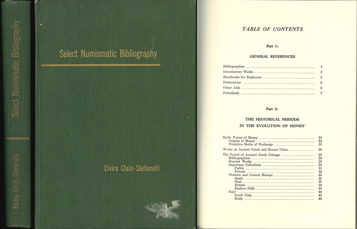  Clain-Stefanelli, Elvira; Select Numismatic Bibliography; 1965   