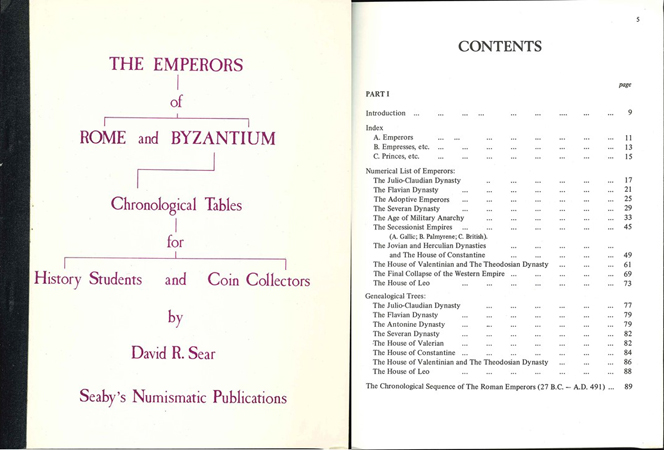  Sear, David R.; The Emperos ob Rome and Byzantium;   