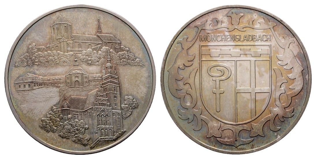  Linnartz MÖNCHENGLADBACH, Silbermedaille,  25,63/fein, 40mm, stgl   