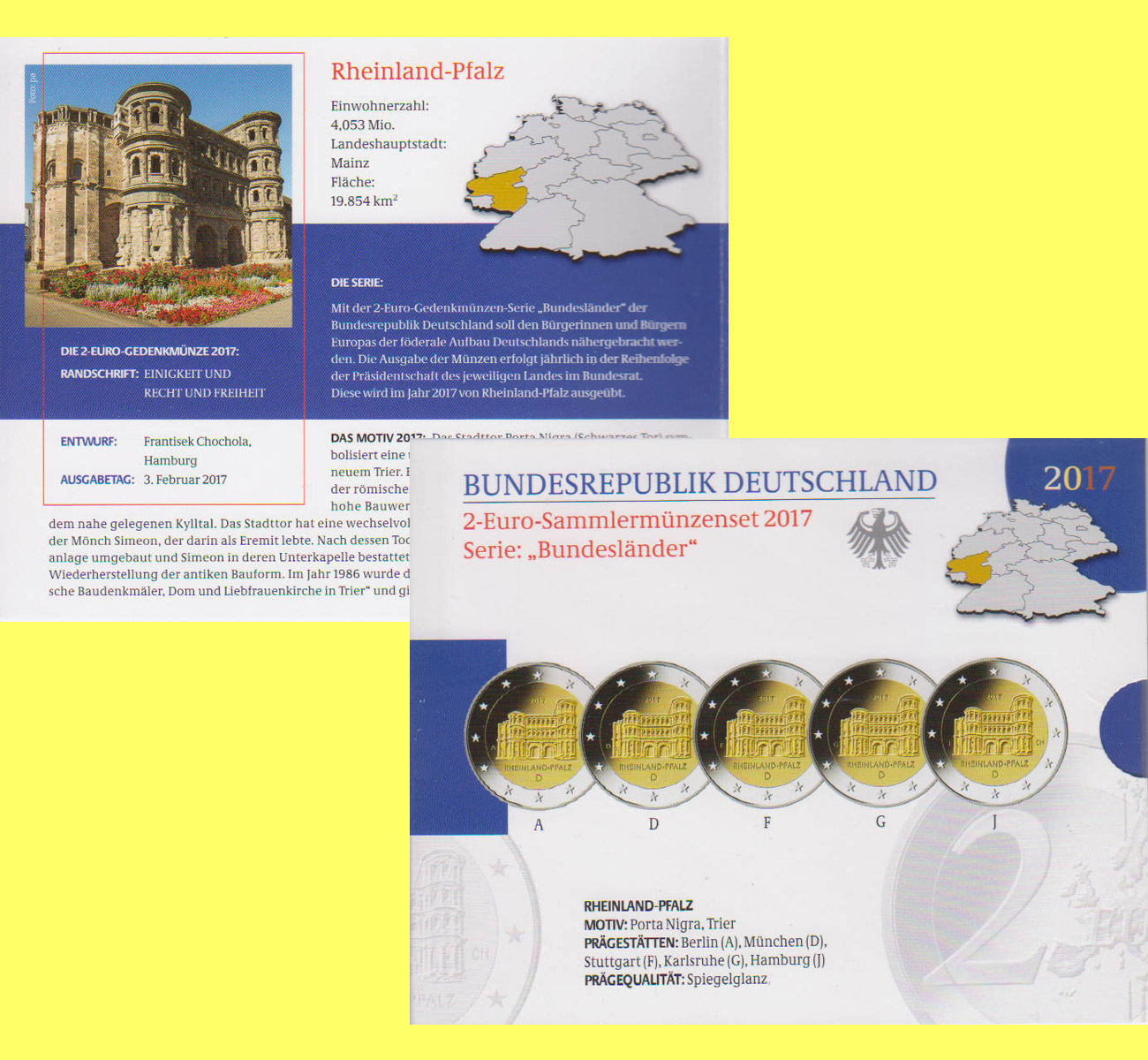  Offiz. 5x 2 Euro-Sondermünze A-J BRD *Schloss Schwerin* 2007 *PP*   