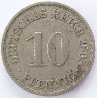  Deutsches Reich 10 Pfennig 1898 A K-N s+   