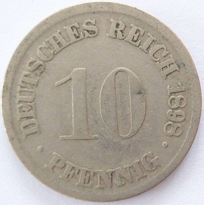  Deutsches Reich 10 Pfennig 1898 D K-N s+   