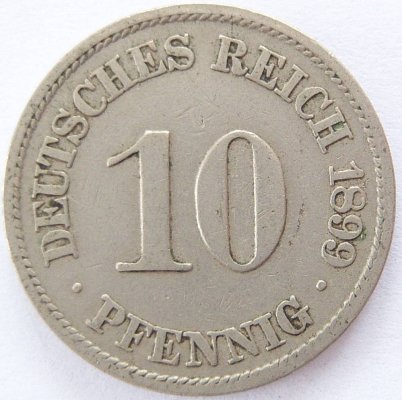  Deutsches Reich 10 Pfennig 1899 A K-N ss   