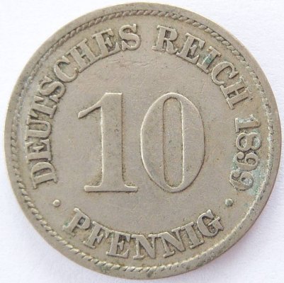  Deutsches Reich 10 Pfennig 1899 A K-N ss   