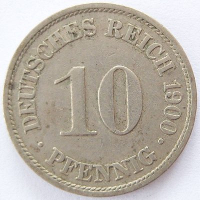  Deutsches Reich 10 Pfennig 1900 A K-N ss   