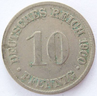  Deutsches Reich 10 Pfennig 1900 D K-N s   