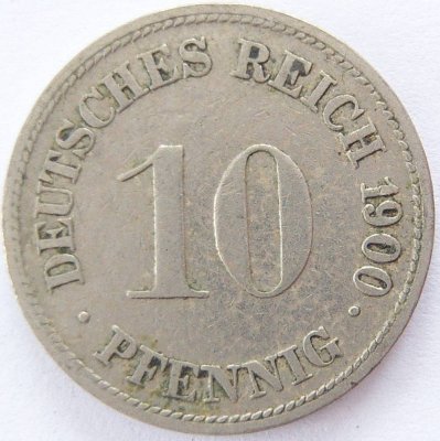  Deutsches Reich 10 Pfennig 1900 D K-N s+   