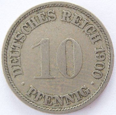  Deutsches Reich 10 Pfennig 1900 F K-N s-ss   