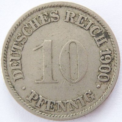  Deutsches Reich 10 Pfennig 1900 G K-N s-ss   