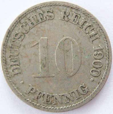  Deutsches Reich 10 Pfennig 1900 G K-N s-ss   