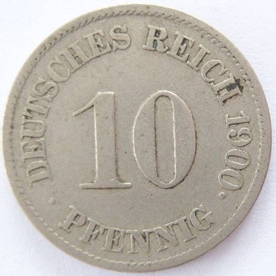  Deutsches Reich 10 Pfennig 1900 J K-N s-ss   