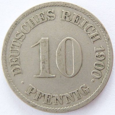  Deutsches Reich 10 Pfennig 1900 J K-N s-ss   