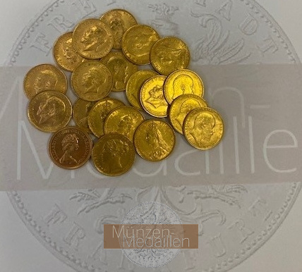 Grossbritannien MM-Frankfurt Feingewicht: 146,4 Gold 20 x Sovereign verschiedene vorzüglich/sehr schön
