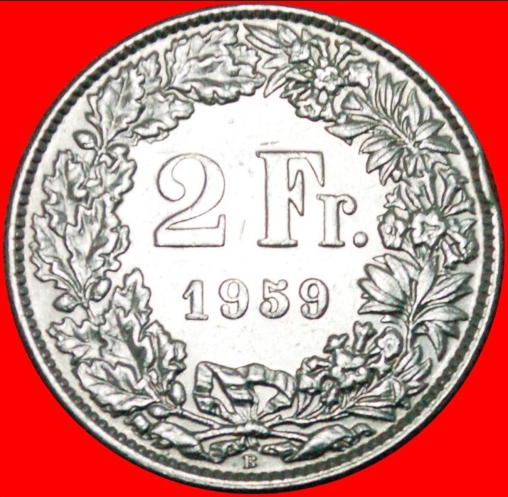  * SILVER (1860-2022): SWITZERLAND ★ 2 FRANCS 1959B! DISCOVERY COIN! LOW START ★ NO RESERVE!   