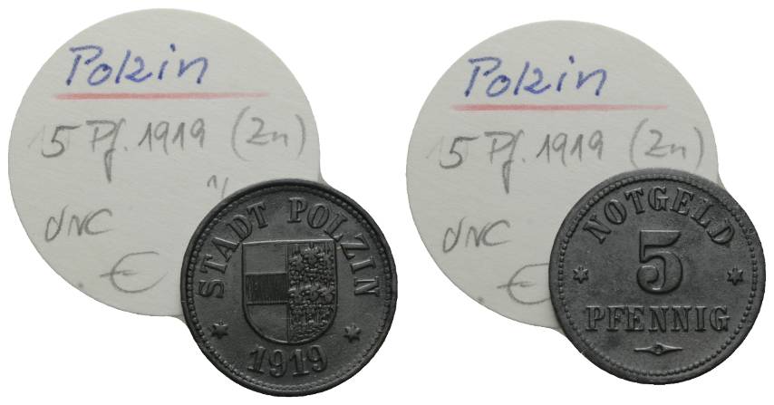  1919 Notgeld der Stadt Polzin - 5 Pfennig   