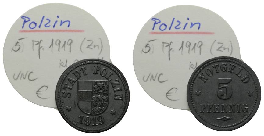  1919 Notgeld der Stadt Polzin - 5 Pfennig   