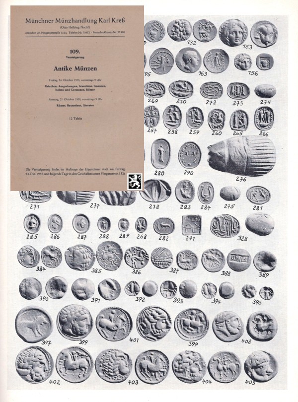  Kreß (München) Auktion 109 (1958) ANTIKE - Römer ,Griechen ,Ausgrabungen ,Scarabäen ,Gemmen ,Kelten   