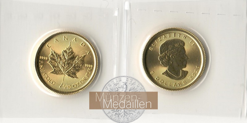 Kanada 30 Stück 5 Dollar MM-Frankfurt Feingold: 30 x 3,11g zus. 93,31g Maple Leaf 2022 