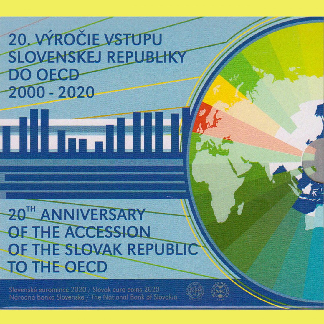  Offiz KMS Slowakei *OECD* 2020 mit 2 €-Sondermünze 9M 3M nur im Folder nur 2.000St!   