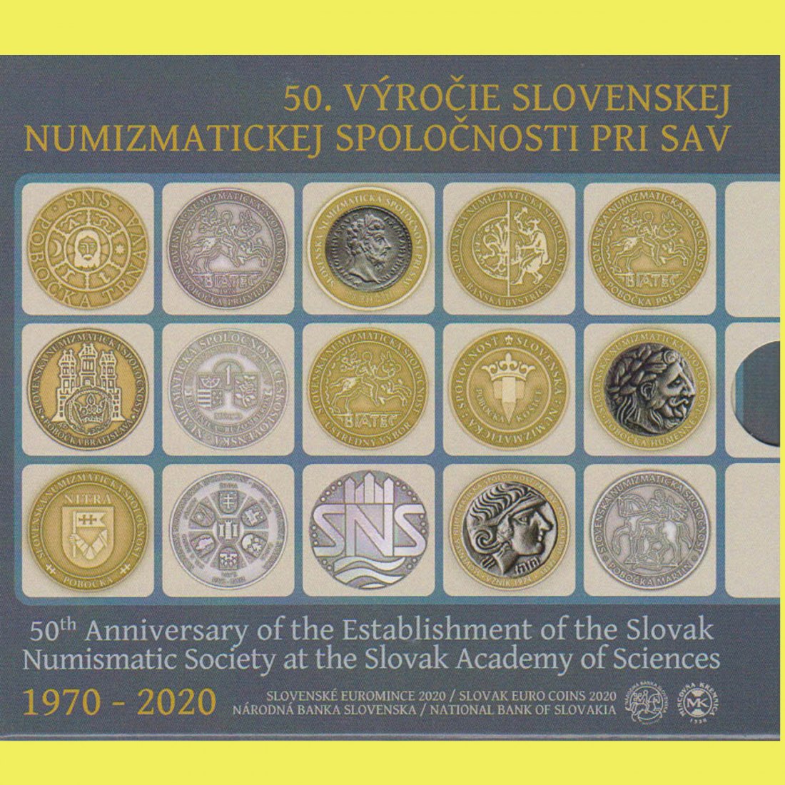  Offiz KMS Slowakei *Numismatische Gesellschaft* 2020 mit Medaille 3M nur im Folder nur 2.500St!   