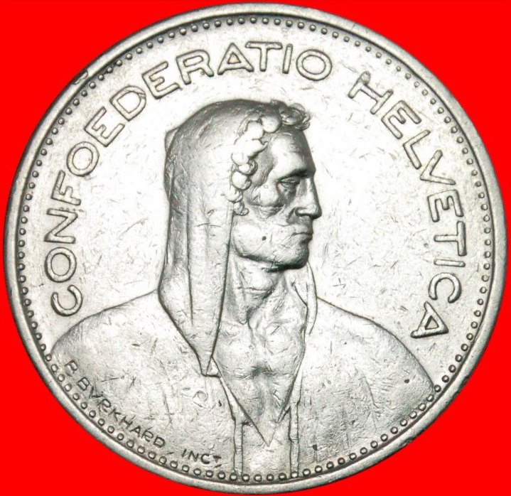  * WILLIAM TELL (1931-2022): SWITZERLAND ★ 5 FRANCS 1932B! SILVER! DISCOVERY LOW START★ NO RESERVE!   