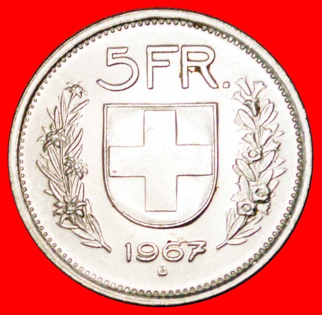  * WILLIAM TELL (1931-2022): SWITZERLAND ★ 5 FRANCS 1967B! SILVER! DISCOVERY★LOW START★ NO RESERVE!   