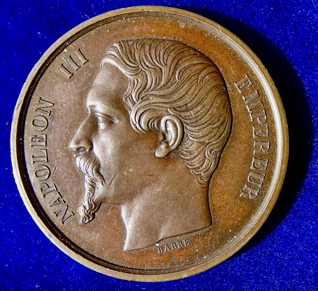  Frankreich Veterinär- Medizin Militär Medaille Napoleon III von Barre, Medicina in Nummis   